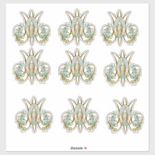 Vierge religieuse Marie Florale Élégant Sticker en