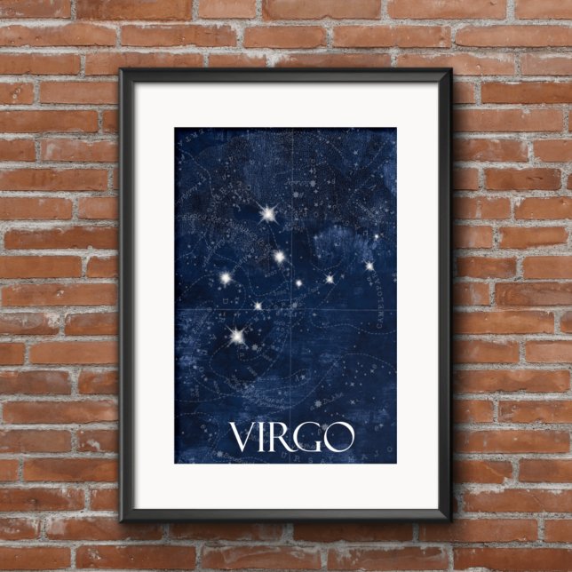 Vierge starsign Poster avec nom, signe étoile zodi (Créateur téléchargé)