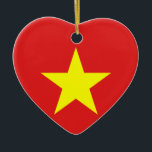Viêt Nam Drapeau Jaune Étoile Ornement de Coeur<br><div class="desc">Drapeau du Vietnam. Conception sur ornement cardiaque. Vêtements assortis,  accessoires,  produits de bureau,  produits maison et plus...  N'oubliez pas toute la collection.</div>