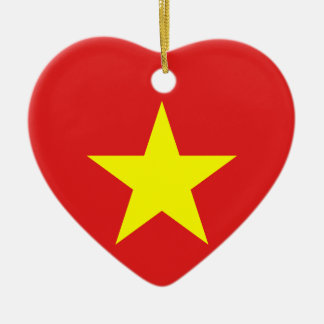 Viêt Nam Drapeau Jaune Étoile Ornement de Coeur