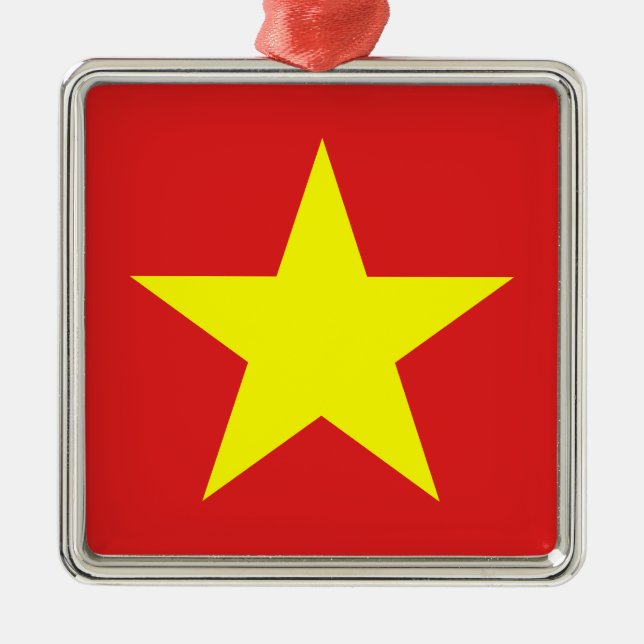 Vietnam Drapeau étoile jaune ornement métallique (Devant)
