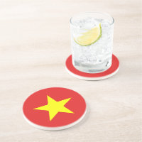 Vietnam Drapeau Yellow Star Dessous de verre rond