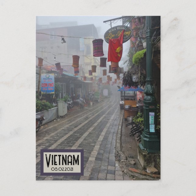 Vietnam Foggy Street, Carte postale Date personnal (Devant)