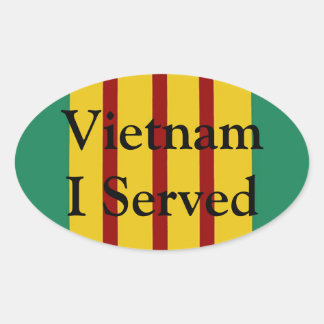 Vietnam J'Ai Servi Des Stickers Ovaux