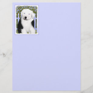 Vieux anglais Sheepdog Puppy Peinture - Chien Art