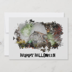 *~* VIEUX BARN ÉFFRAYANT GHOST HALLOWEEN CARTE