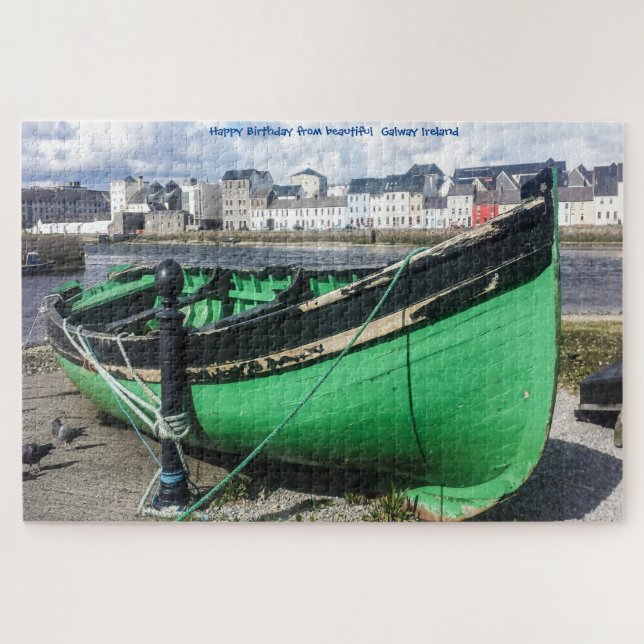 Vieux bateau de pêche Galway Irlande. Puzzle (Horizontal)