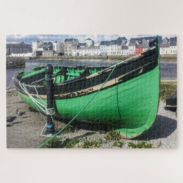 Vieux bateau de pêche Galway Irlande. Puzzle (Horizontal)