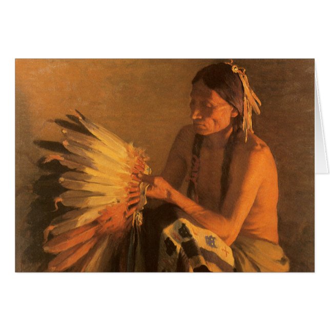 Vieux bonnet de guerre par Joseph Henry Sharp (Devant horizontal)