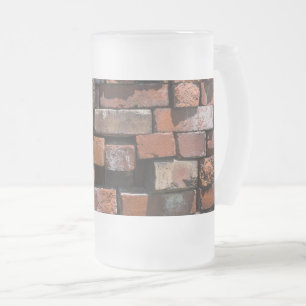 Vieux briques Abstrait Verre Frosted Bière Mug