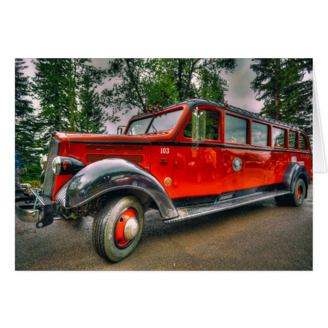 Vieux bus rouge (Devant horizontal)