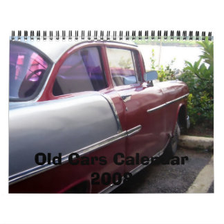 Vieux calendrier 2008 de voitures