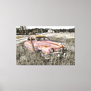 Vieux Car Art 3 Toile Enveloppée