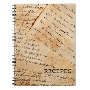 Vieux carnet de recettes de famille