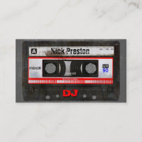 Vieux carte de visite du DJ de cassette