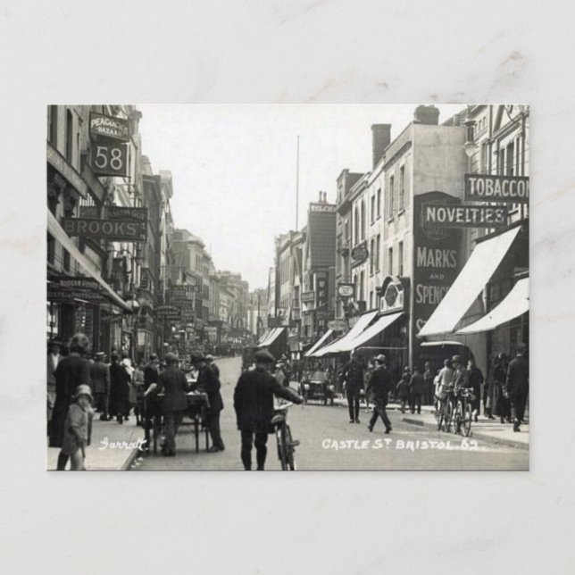 Vieux Carte Postale - Castle St, Bristol (Devant)