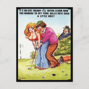 Vieux Carte Postale - Comic - Golf