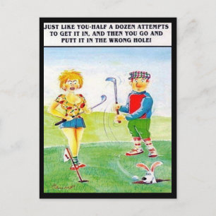 Vieux Carte Postale - Comic - Golf