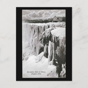 Vieux carte postale - Niagara Falls en hiver
