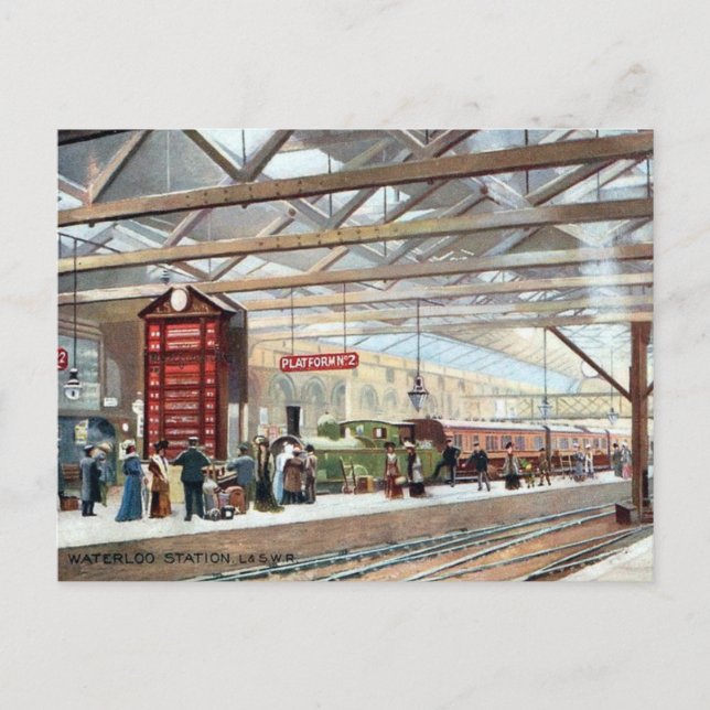 Vieux Cartes postales - gare de Waterloo, Londres (Devant)