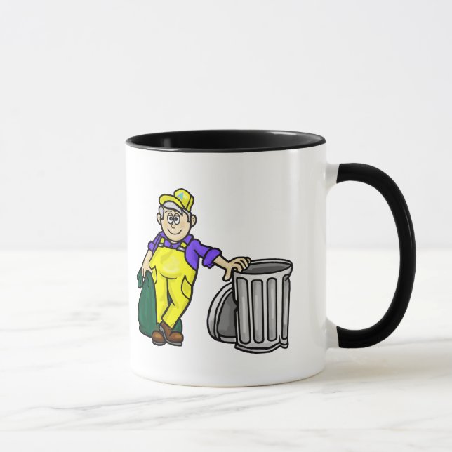 Vieux cheveux gris poubelle homme café Mug (Droite)