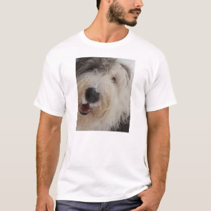 Vieux chien de berger anglais - T-shirt de visage
