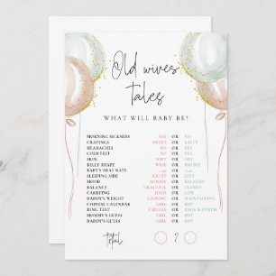 Vieux contes de femmes rose et bleu Carte de révél