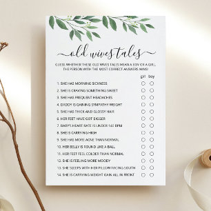 Vieux contes Vieux Jeu Baby shower carte