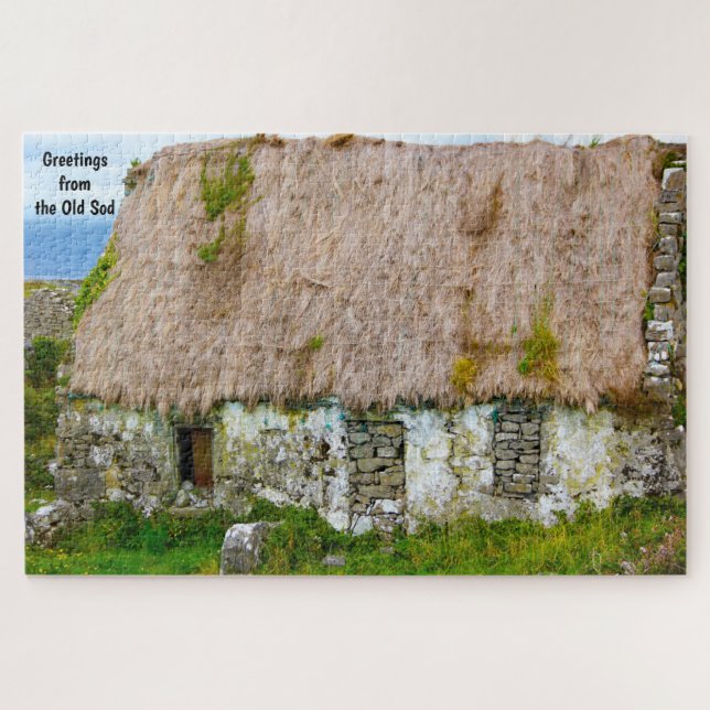 Vieux Cottage Irlandais Galway Irlande. Puzzle (Horizontal)