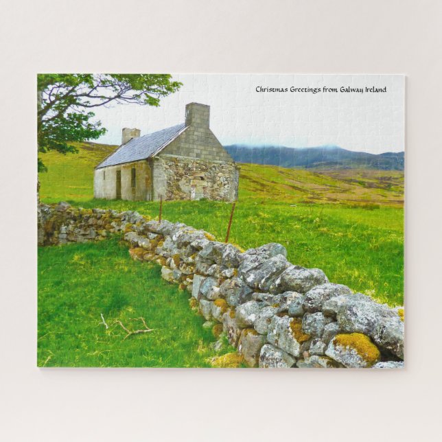 Vieux cottage irlandais Galway Irlande. Puzzle (Horizontal)