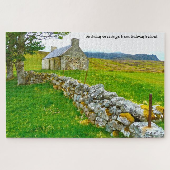 Vieux cottage irlandais Galway Irlande. Puzzle (Horizontal)