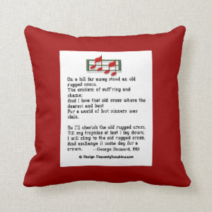 Vieux coussin croisé rocailleux d'hymne