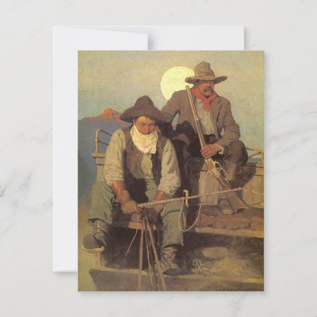 Vieux Cowboys, The Pay Stage par NC Wyeth (Devant)