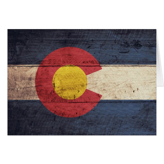 Vieux drapeau en bois du Colorado (Devant Horizontal)