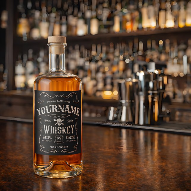 Vieux Étiquette Whiskey Personnalisé Vintage Liquo (Créateur téléchargé)