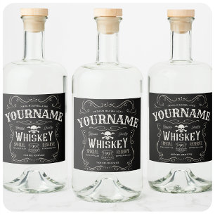 Vieux Étiquette Whiskey Personnalisé Vintage Liquo