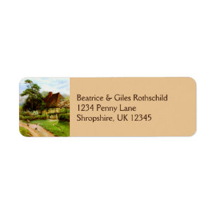 Vieux étiquettes de adresse anglais de retour de