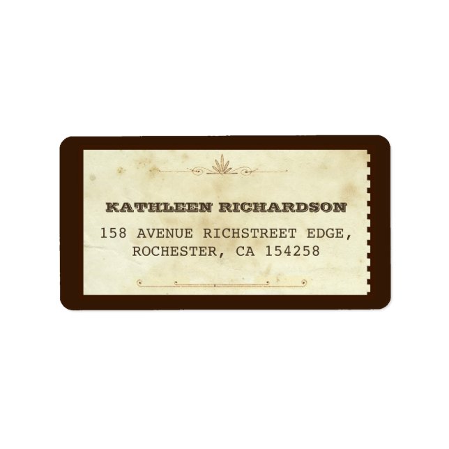 vieux étiquettes de adresse typographiques (Devant)