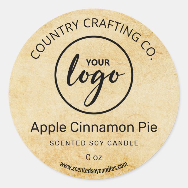 Vieux Étiquettes de bougie de soja en papier Vinta (Devant)