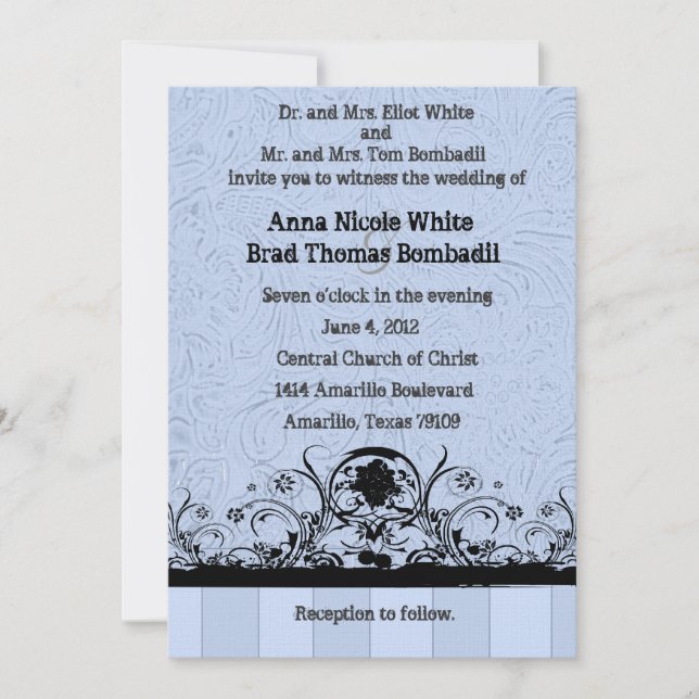 Vieux faire-part de mariage en cuir occidental (Devant)