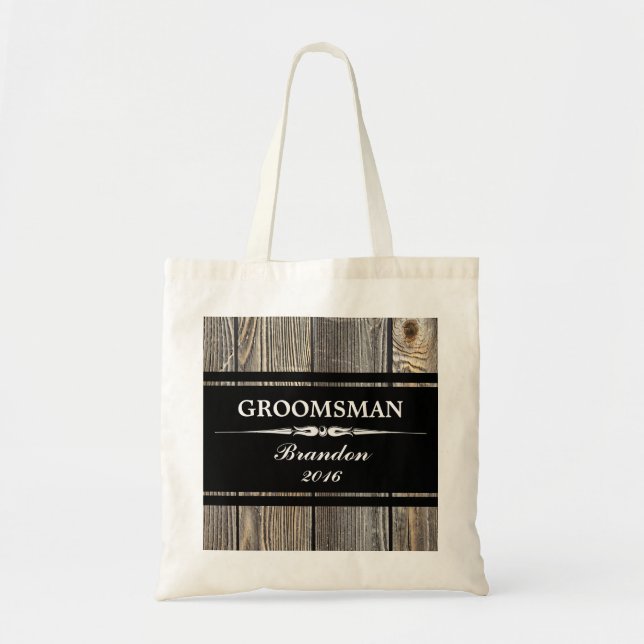 Vieux GROOMSMAN noir en bois épousant le sac (Devant)