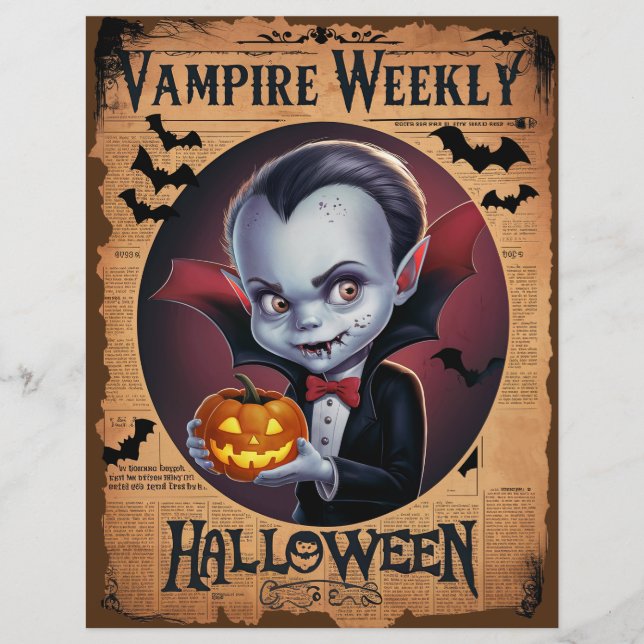 Vieux Halloween journal Vampire livre de scandale  (Devant)