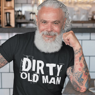 VIEUX HOMME, AU-DESSUS DES T-SHIRTS D'ANNIVERSAIRE
