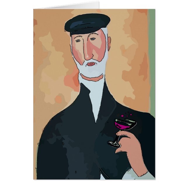 Vieux Homme Avec Verre À Vin (Devant)