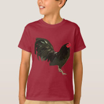 Vieux jeu anglais Bantam Rooster, T-shirt noir