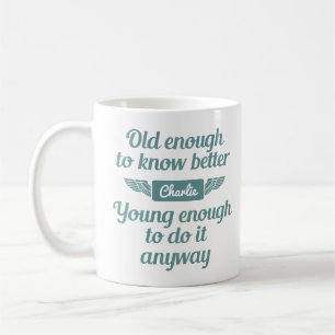 "Vieux & Jeunes" nom personnalisé tasses