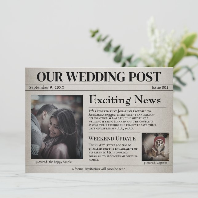 Vieux Journal de Mariage Faire-Part de Date de Mar (Debout devant)