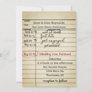 Vieux Mariage de carte de bibliothèque Renouvellem