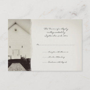 Vieux mariage église vintage RSVP