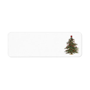 vieux mode noël arbre étiquettes de adresse